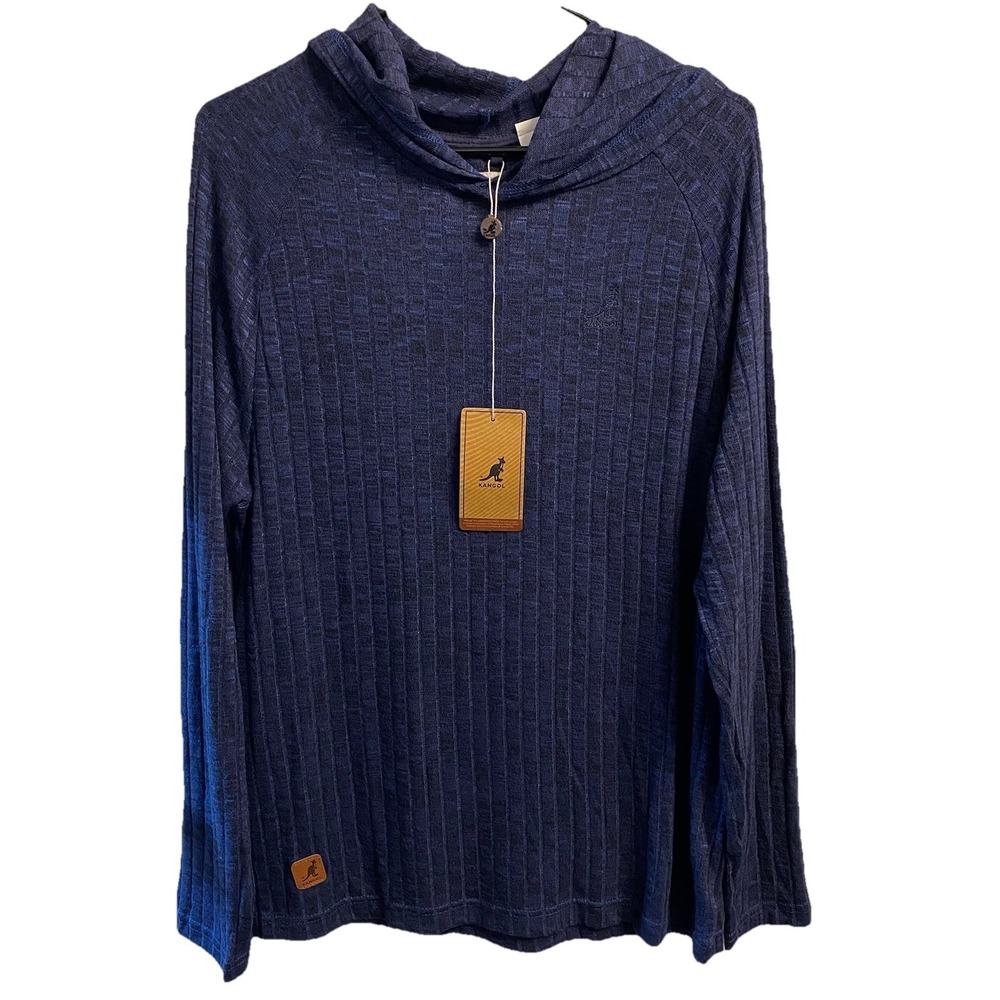 KANGOL‎ Men's Dark Blue Hooded Sweater Soft Pullover Lightweight Sz. M NWT